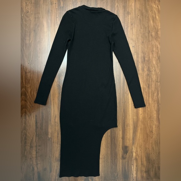 Lanston Ribbed Knit Midi Dress Size Small Black Bodycon Revolve Party Sleek Sexy - Picture 12 of 15